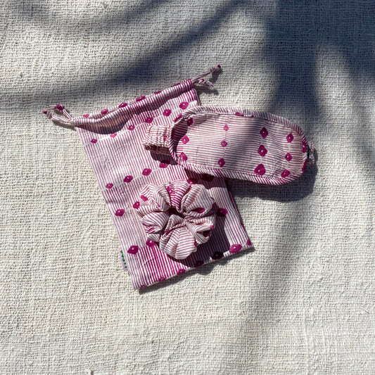 Silk Sleep Mask Set in Purple