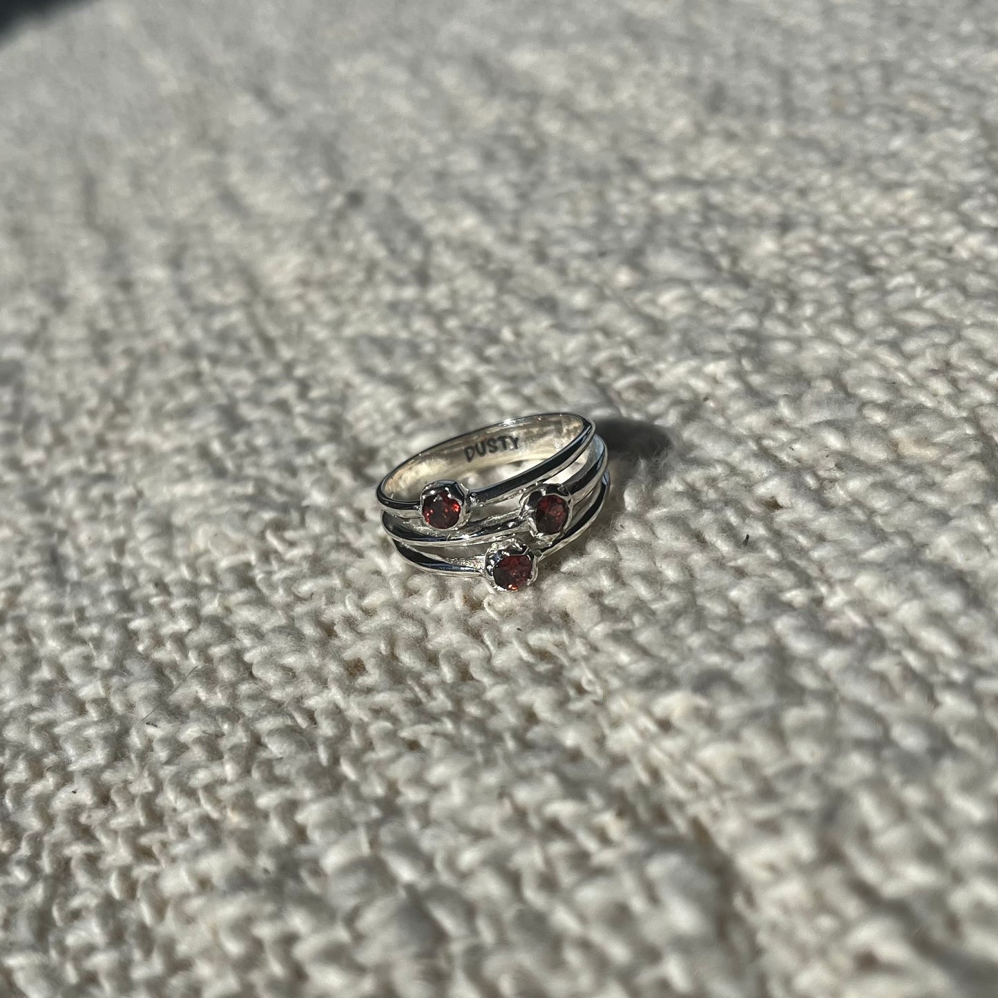 Silver Garnet Sandstorm Ring