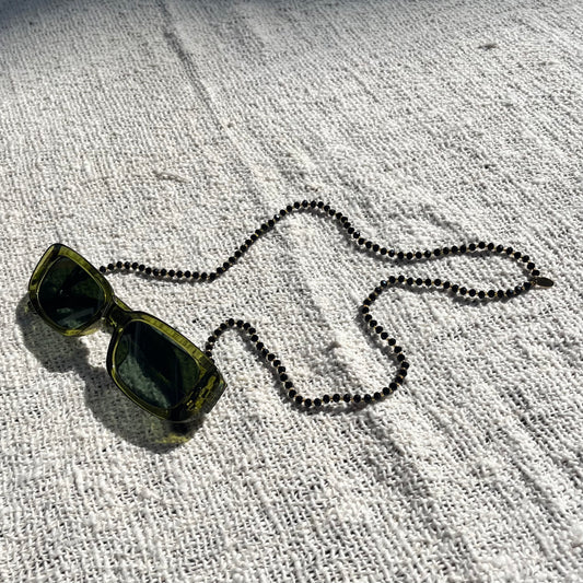 Sunglass Strings (Black Crystal Beads)