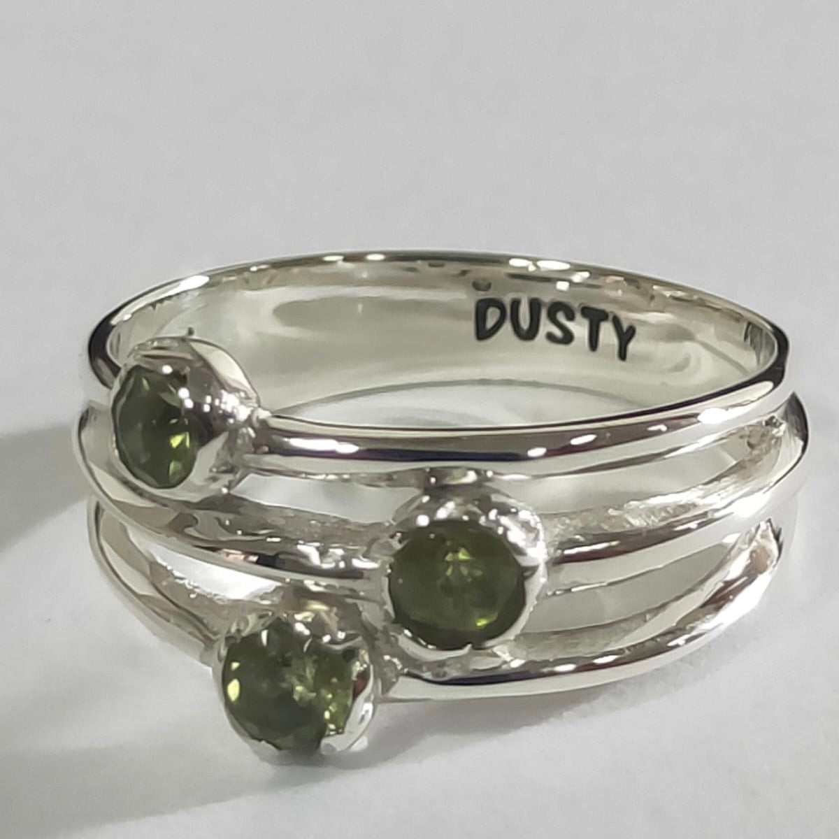 Silver Peridot Sandstorm Ring