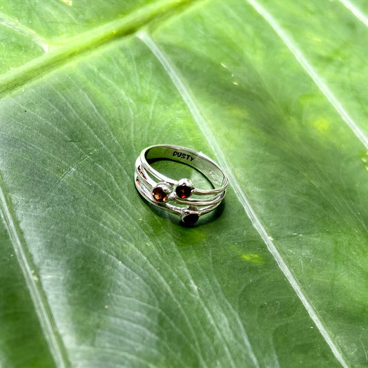 Silver Garnet Sandstorm Ring