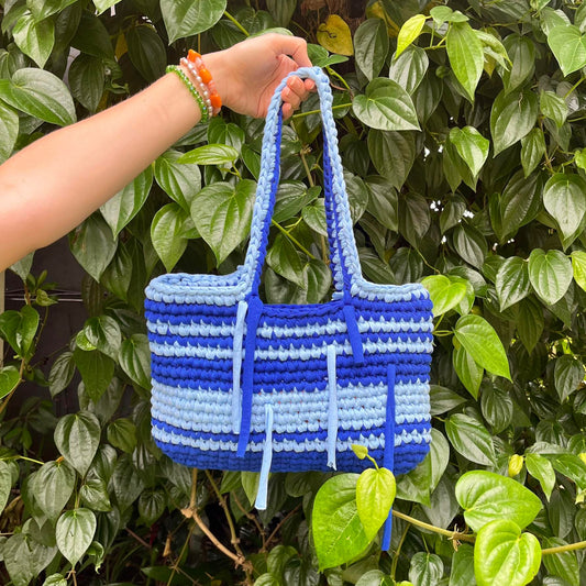 Hand Crochet Handbag in Blue